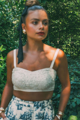 Ivory Embroidered Crop Top – Elegant Embroidered Top for Women