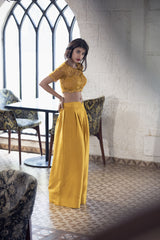 Deep Mustard Crop Top and Palazzo Pants