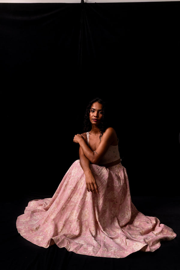 Rose Garden Print Maxi Skirt