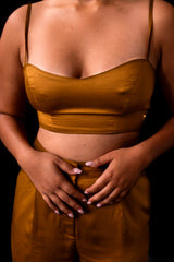 Golden Brown Satin Bralette