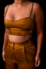 Golden Brown Satin Bralette