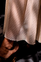 Beige Sheer Polka Dot Skirt