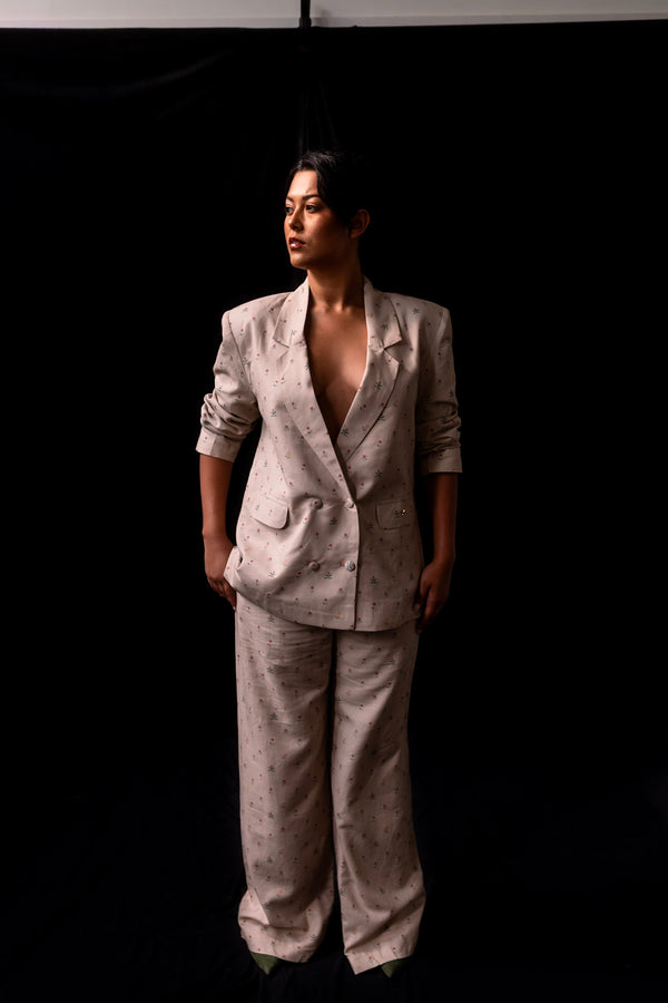 Tiny Floral Print Blazer