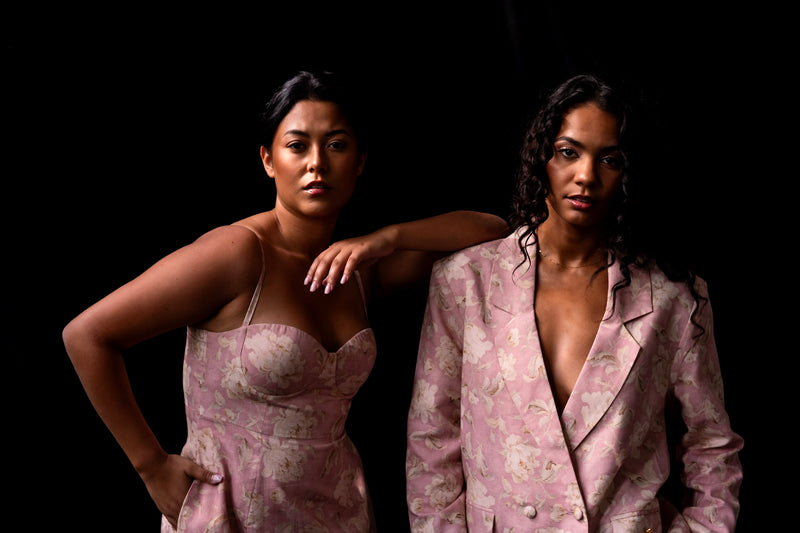 Rose Garden Print Corset Dress