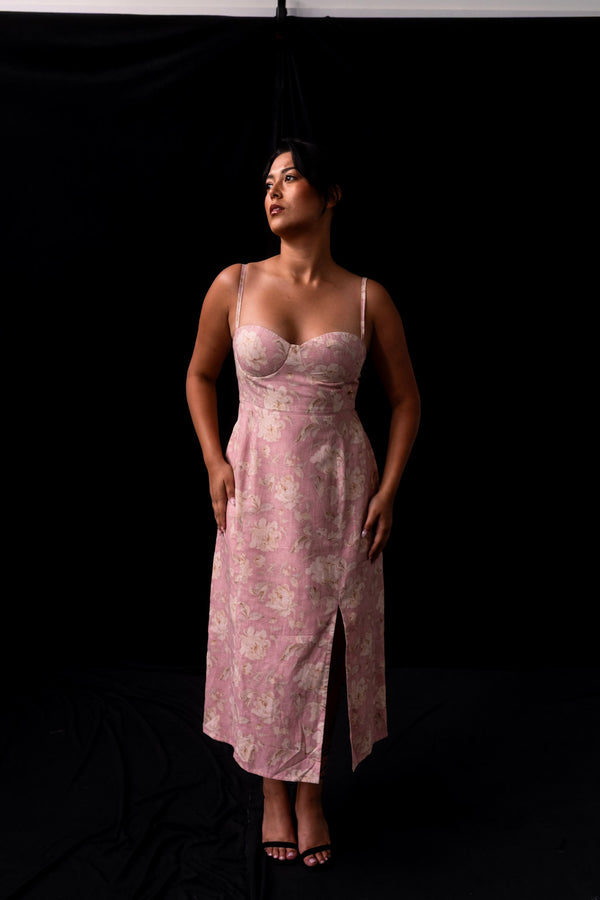 Rose Garden Print Corset Dress