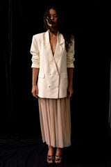 Beige Sheer Polka Dot Skirt