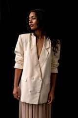 Beige Sheer Polka Dot Skirt