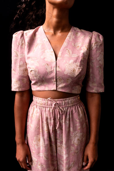 Rose Garden Print Bolero Top