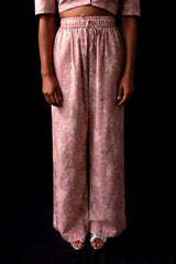 Rose Garden Print Drawstring Pants