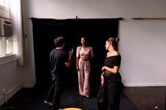 Rose Garden Print Drawstring Pants