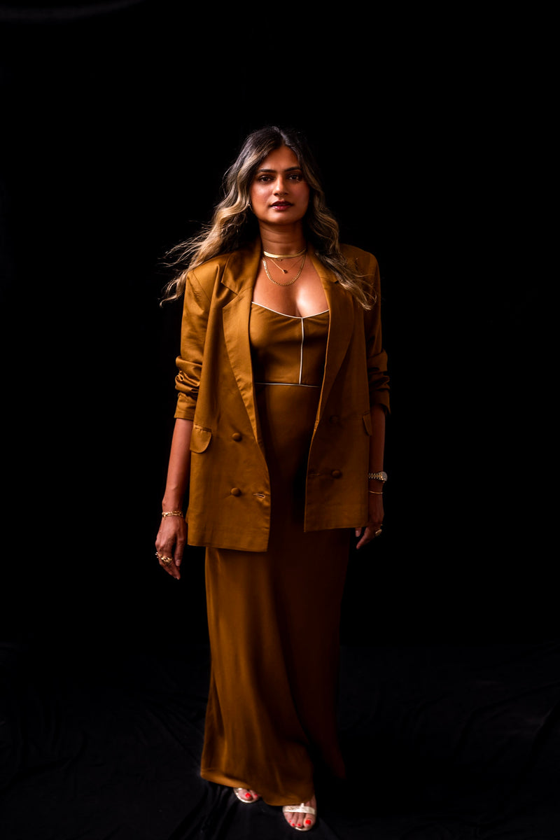 Golden Brown Slip Dress