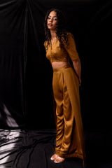 Golden Brown Overlap Trousers