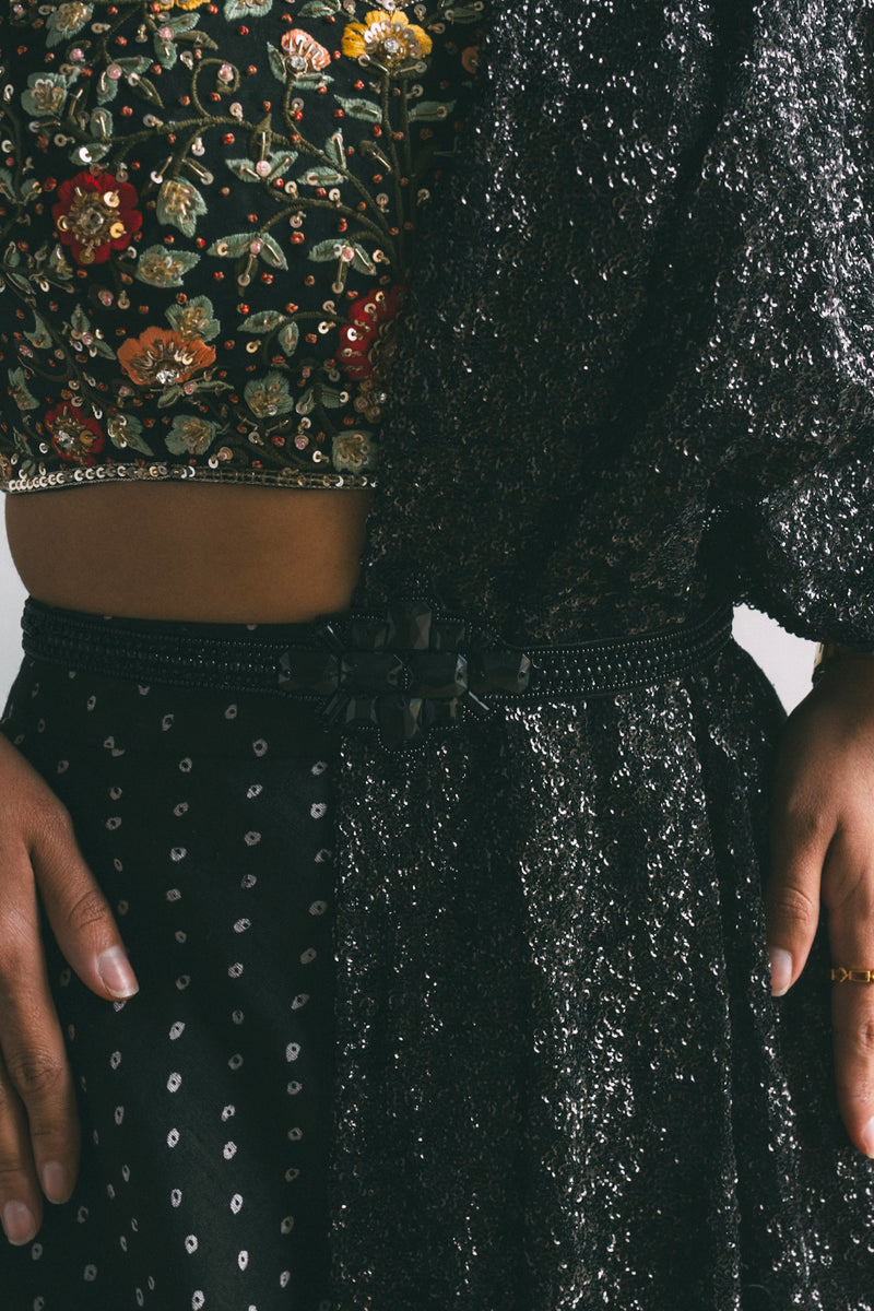 Floral embroidered crop top