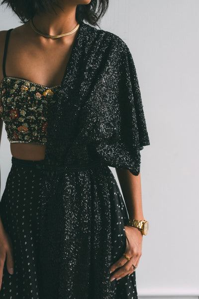 Black Sequins Stole