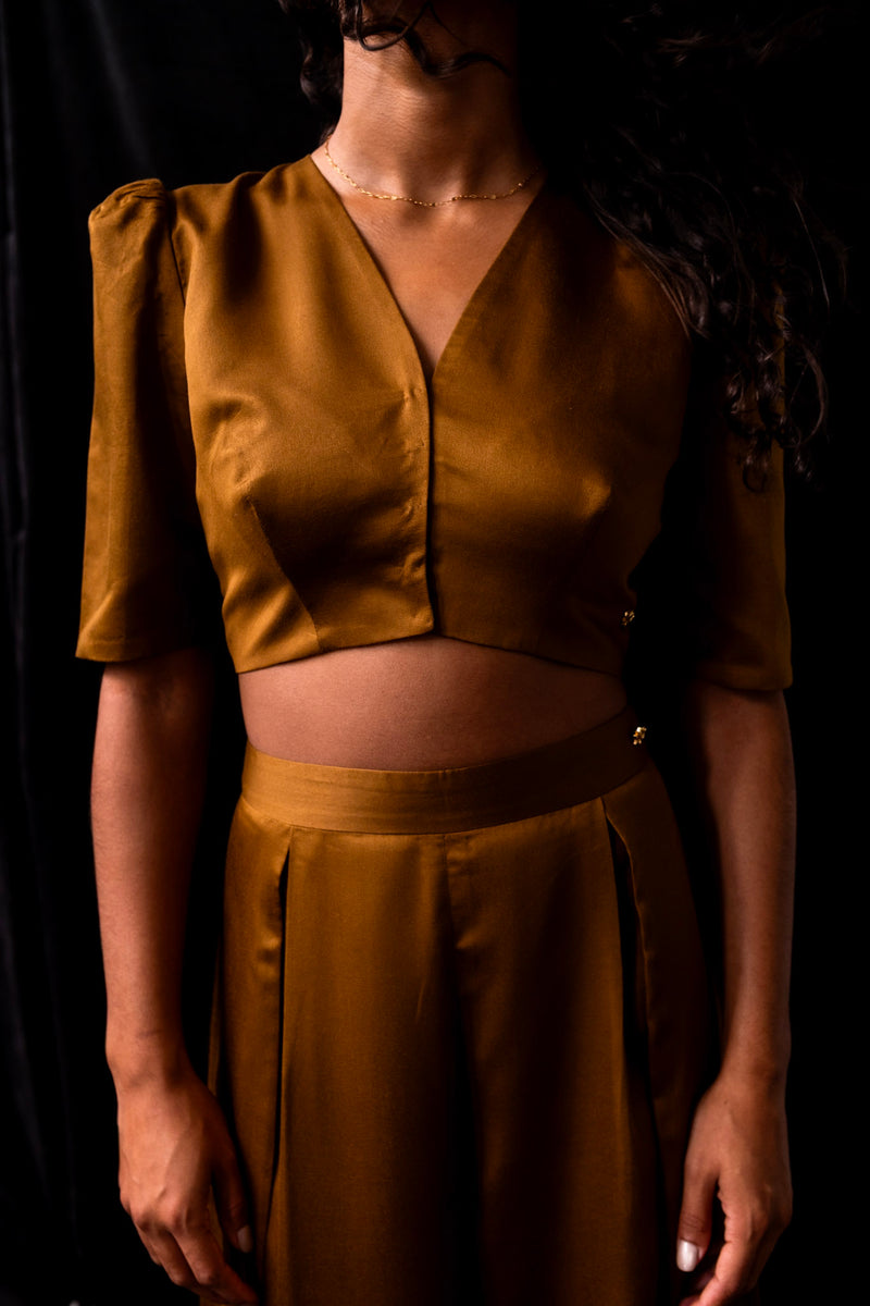 Golden Brown Bolero Top