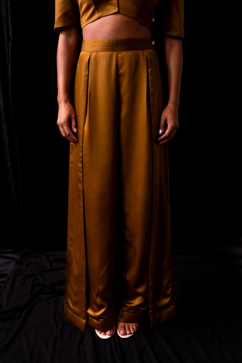 Golden Brown Overlap Trousers