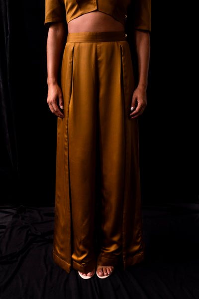 Golden Brown Overlap Trousers