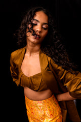 Golden Brown Gathered Bralette