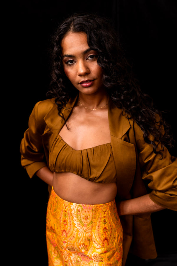 Golden Brown Gathered Bralette