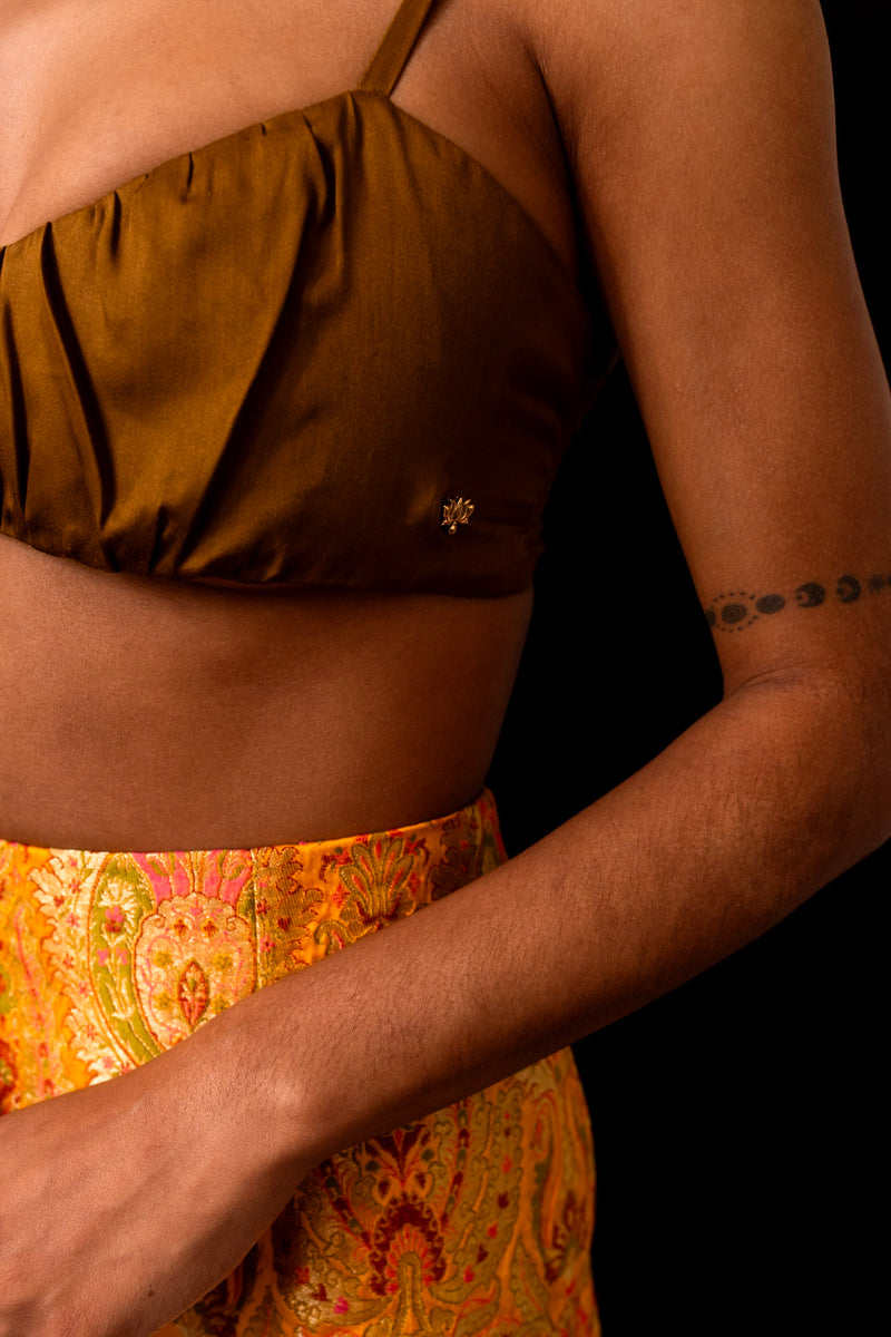 Golden Brown Gathered Bralette