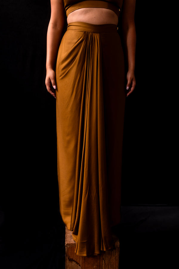 Golden Brown Sari Skirt