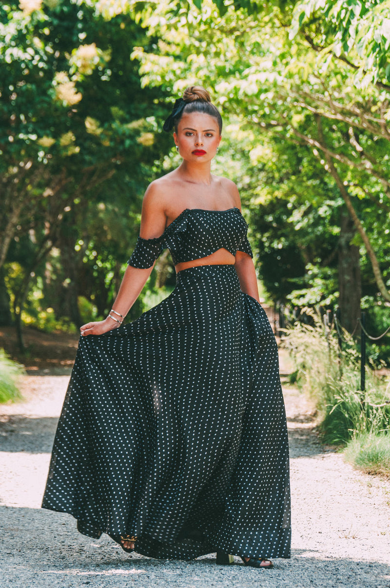 Ivory Pebble Flowy Skirt