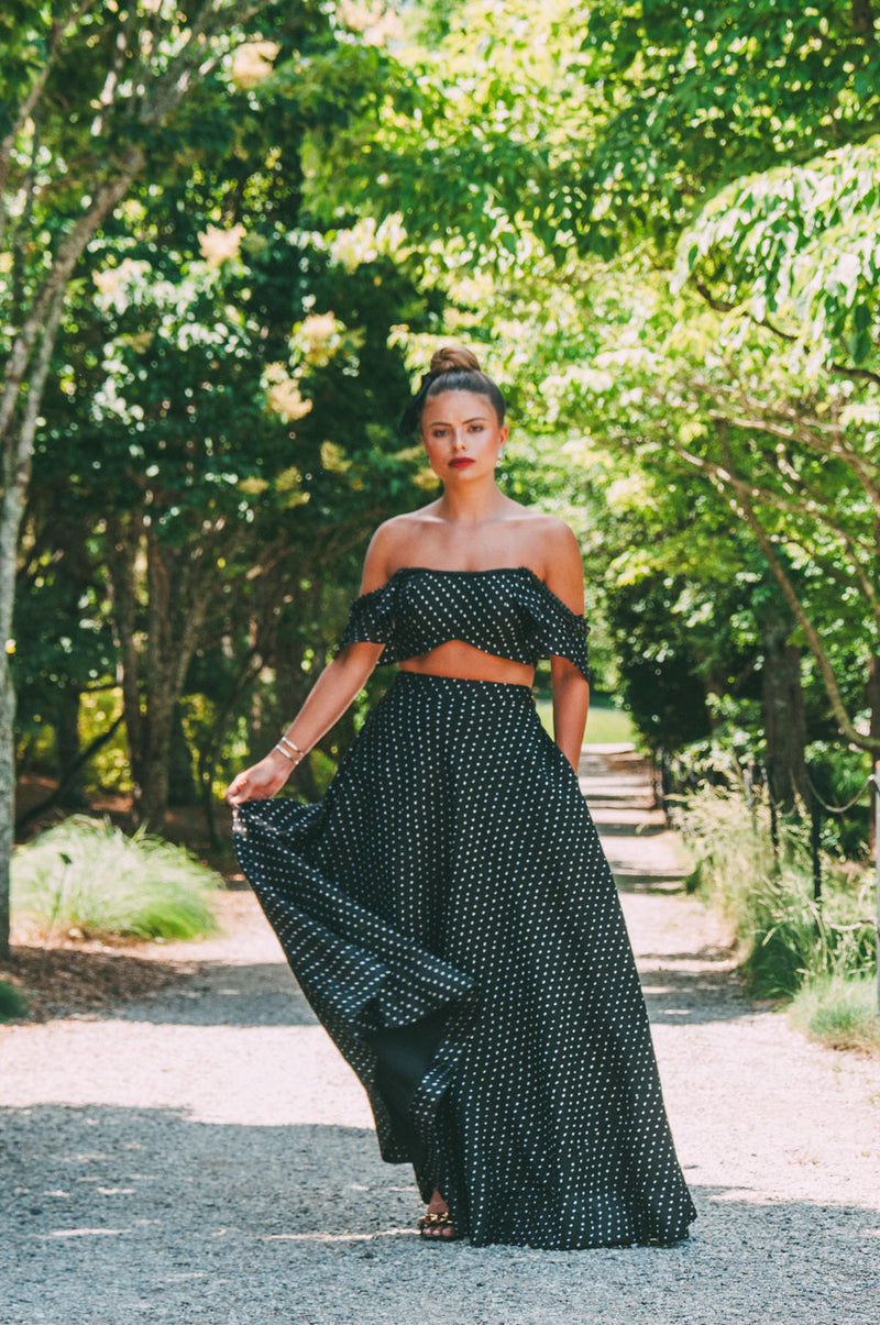 Ivory Pebble Flowy Skirt