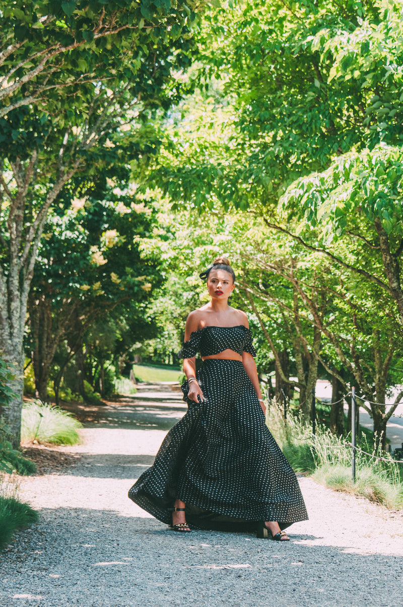 Ivory Pebble Flowy Skirt