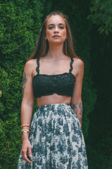 Black Beaded Crop Top