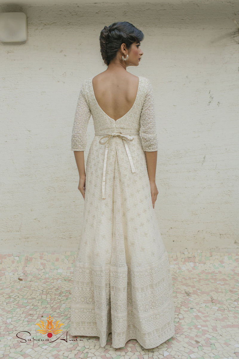 Ivory textured gown